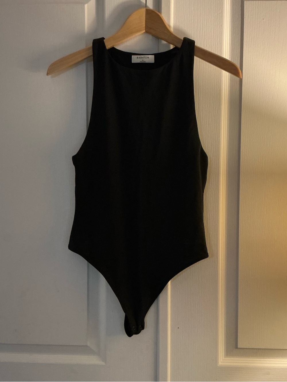 Aritzia Babaton Black Sleeveless High-neck Bodysuit, M